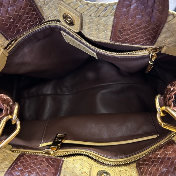 Prada Madras Woven and Leather Tote Bag - Picture 13 of 16